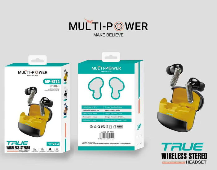 MULTIPOWER TRUE WIRELESS STEREO HEADSET | MP-BT14 EARBUDS